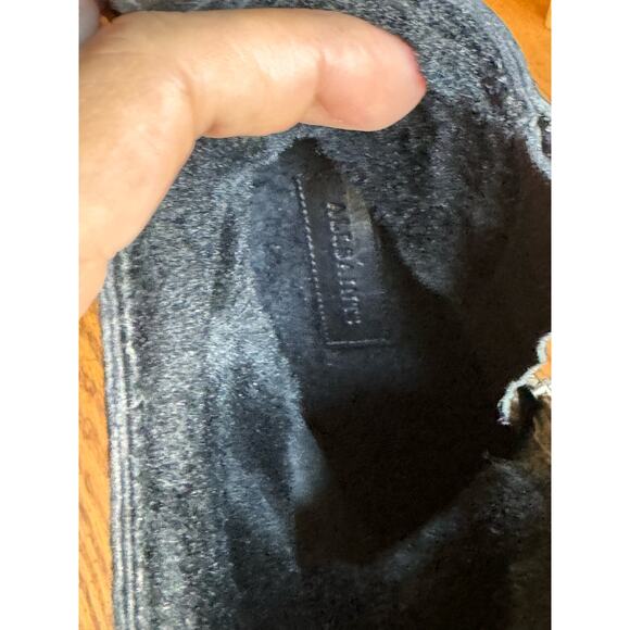 Allsaints Black Moto Shearling Fur Lined Boots Block Heels Chunky size 36 (US6) - Picture 11 of 11